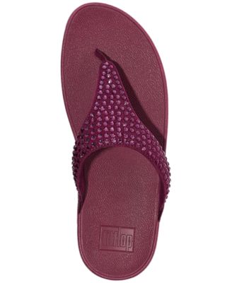 Women's Lulu Maxi-Crystal Toe-Post Wedge Sandals