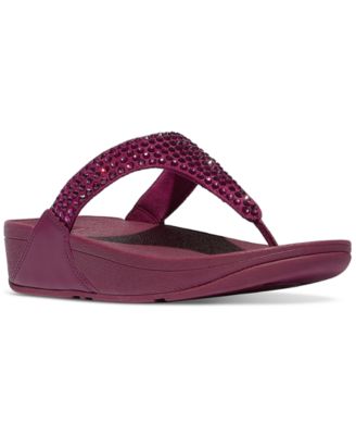FitFlop - Women's Lulu Maxi-Crystal Toe-Post Wedge Sandals