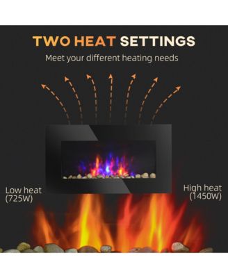 28.5" 1450W Electric Fireplace with 7-Color Flame Effect,