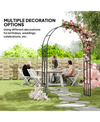 7.3ft Steel Garden Arch Trellis, Garden Arbor for Climbing Plants