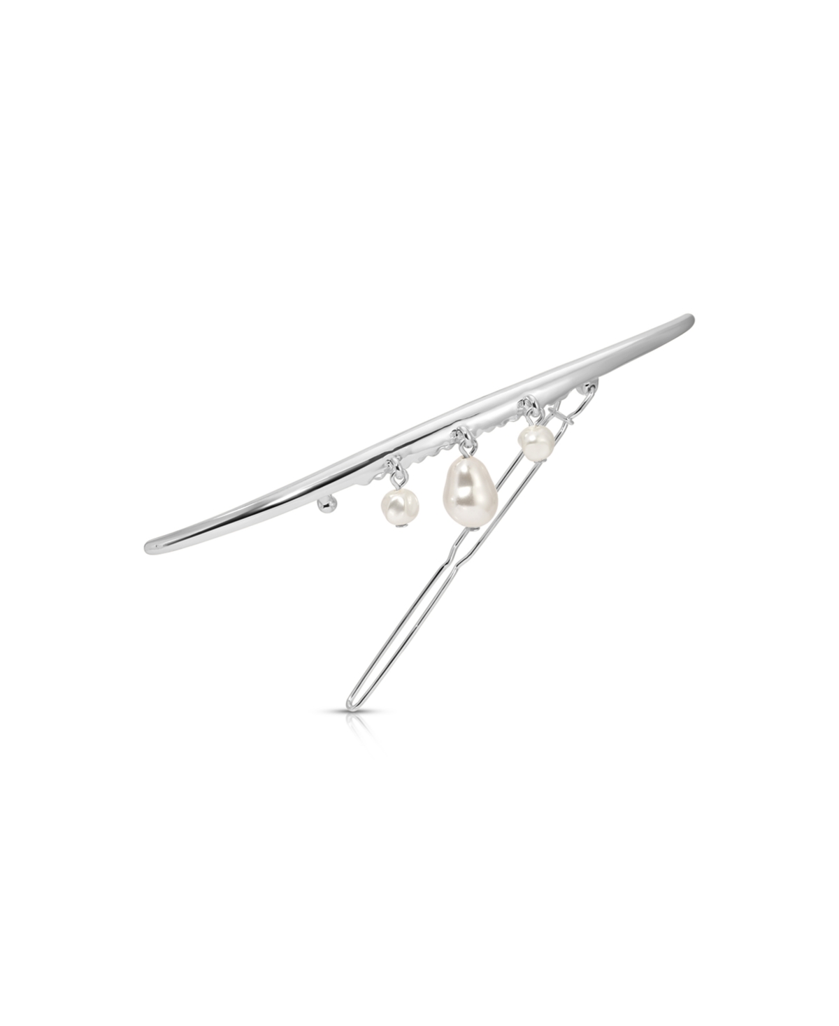 Ettika Imitation Pearl Mermaid Barrette In Silver