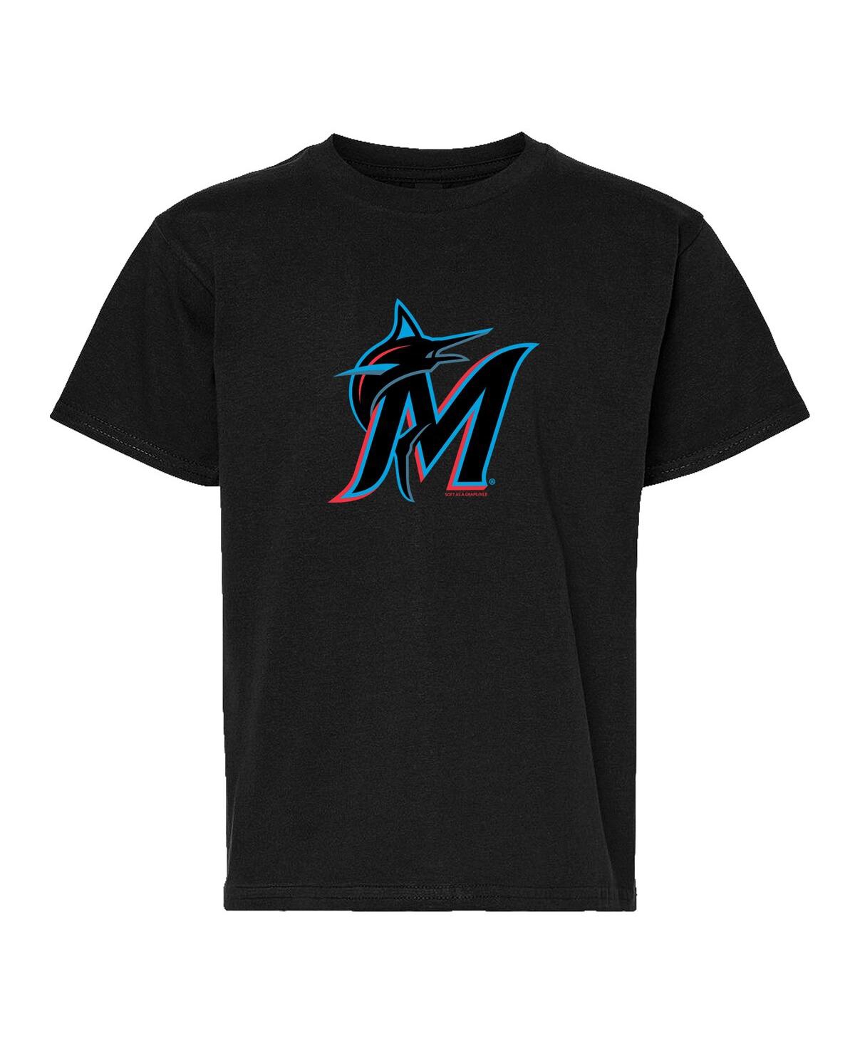 Soft As A Grape Big Boys And Girls 2-pack Black/gray Miami Marlins T-shirt Set In Gray
