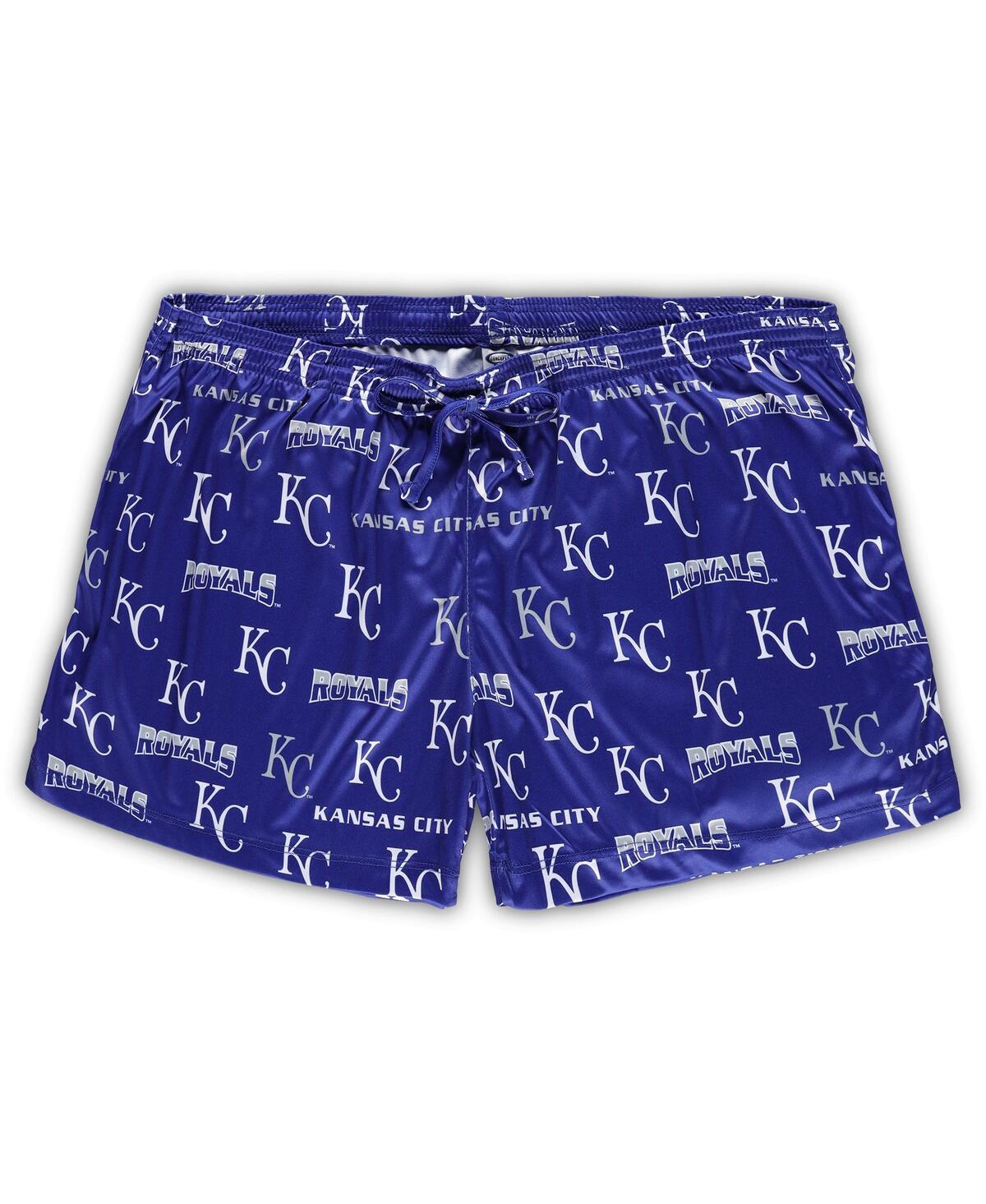 Concepts Sport Women's 2-piece White/royal Kansas City Royals Plus Size Tank Top And Shorts Sleep Set In Multi