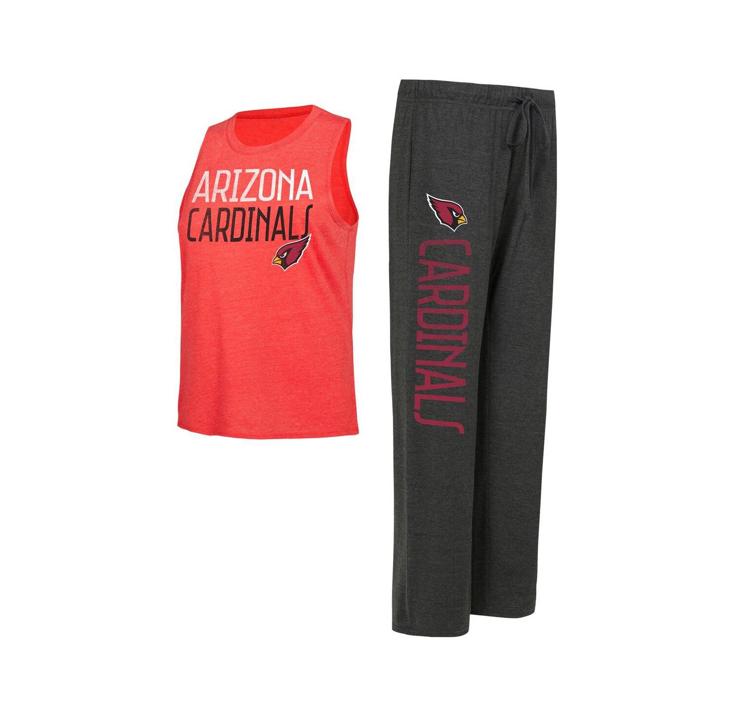 Women's 2-Piece Black/Cardinal Arizona Cardinals Muscle Tank Top and Pants Lounge Set