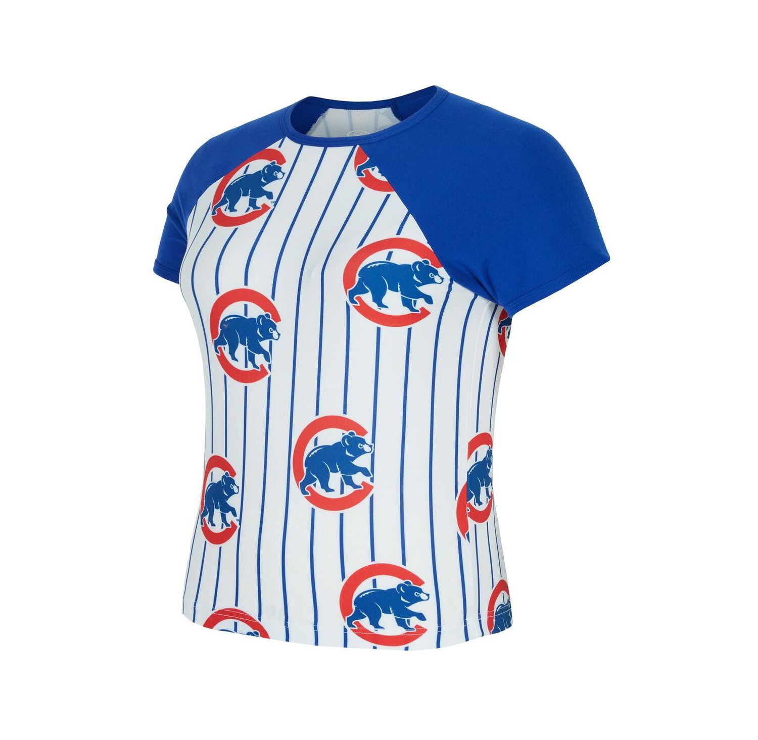 Women's White Chicago Cubs Outbound Pinstripe Raglan Top