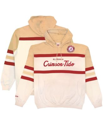 Mitchell & Ness - Men's Cream Alabama Crimson Tide Big Tall Head Coach Pullover Hoodie