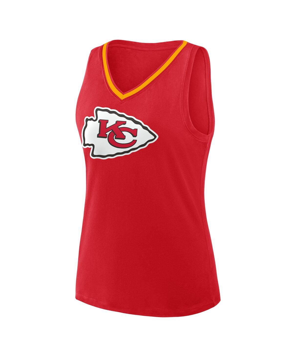 Logo Athletic Women's Red Kansas City Chiefs Plus Size Stellar Win V-neck Tank Top In Red