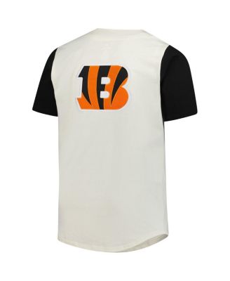Men's Cream Cincinnati Bengals Full-Button Short Sleeve T-Shirt