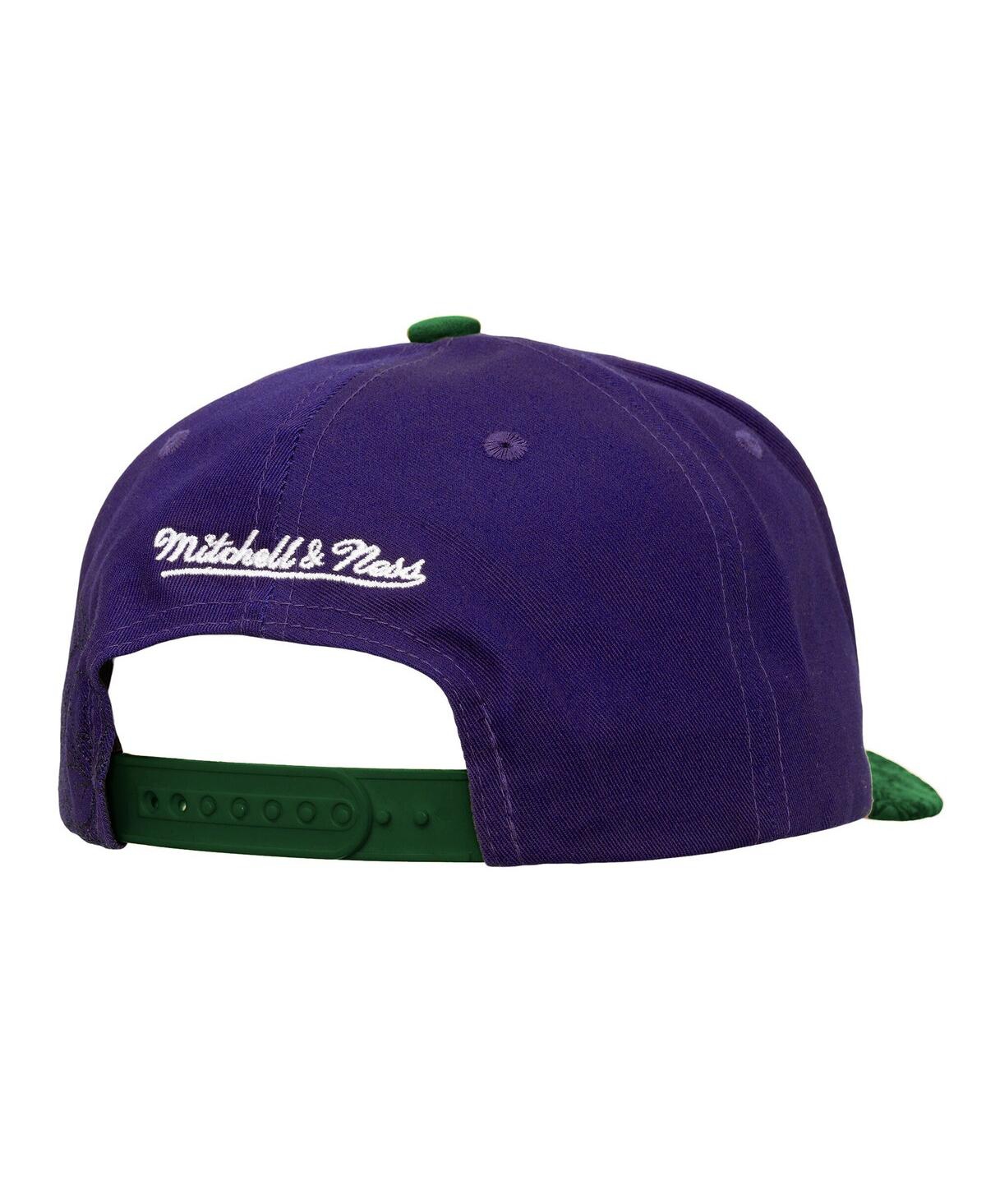 Mitchell & Ness Men's Purple/green Milwaukee Bucks May Flowers Adjustable Hat In Multi