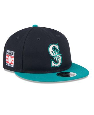 New Era - Men's Navy/Aqua Seattle Mariners Baseball Hall of Fame Retro Crown 9FIFTY Adjustable Hat