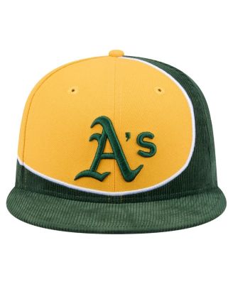 Men's Green/Gold Athletics Retro Split Corduroy Snapback Hat