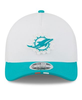 Men's White/Aqua Miami Dolphins 2025 NFL Training Camp A-Frame 9FORTY Adjustable Hat
