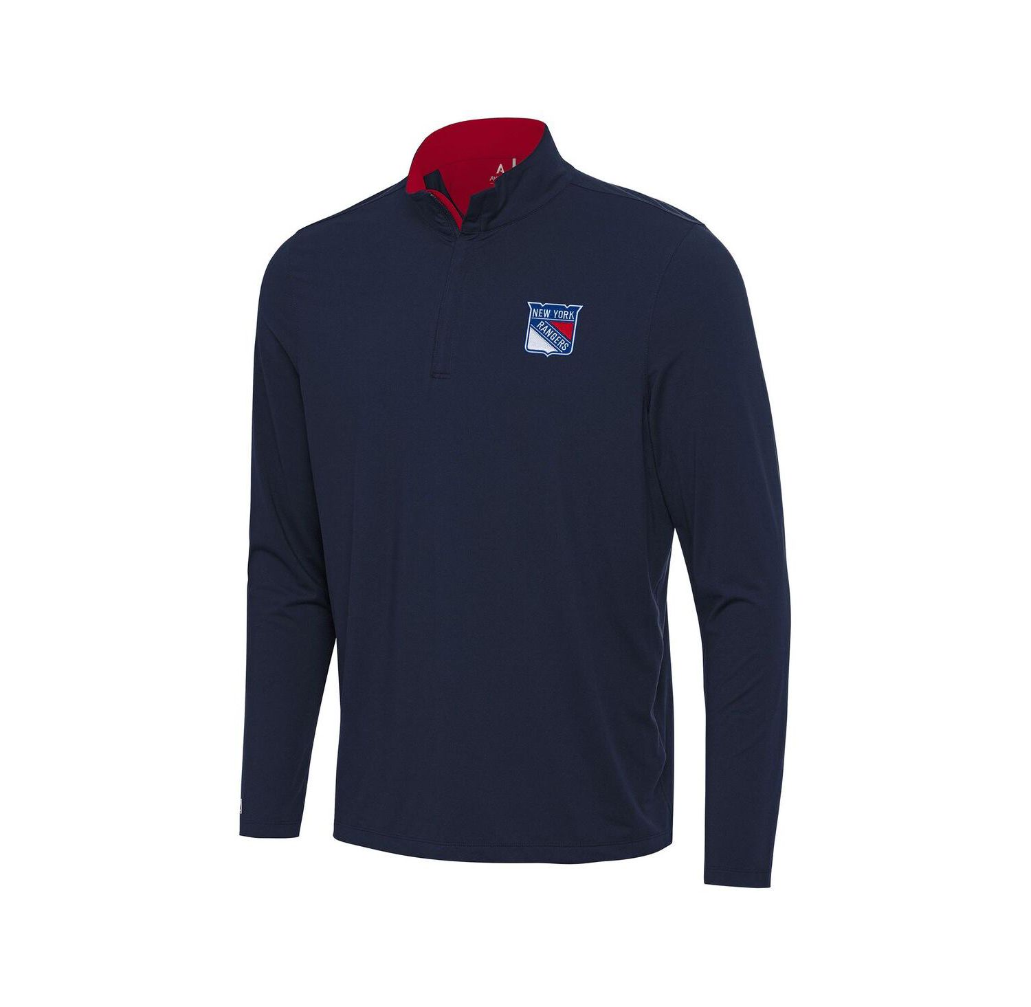 Men's Navy/Red New York Rangers Content Quarter-Zip Pullover Sweatshirt