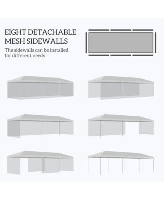 10' x 28' Party Tent with 8 Removable Net Sidewalls,