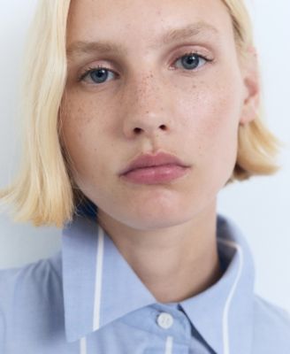 Women's Striped Knot Shirt Dress