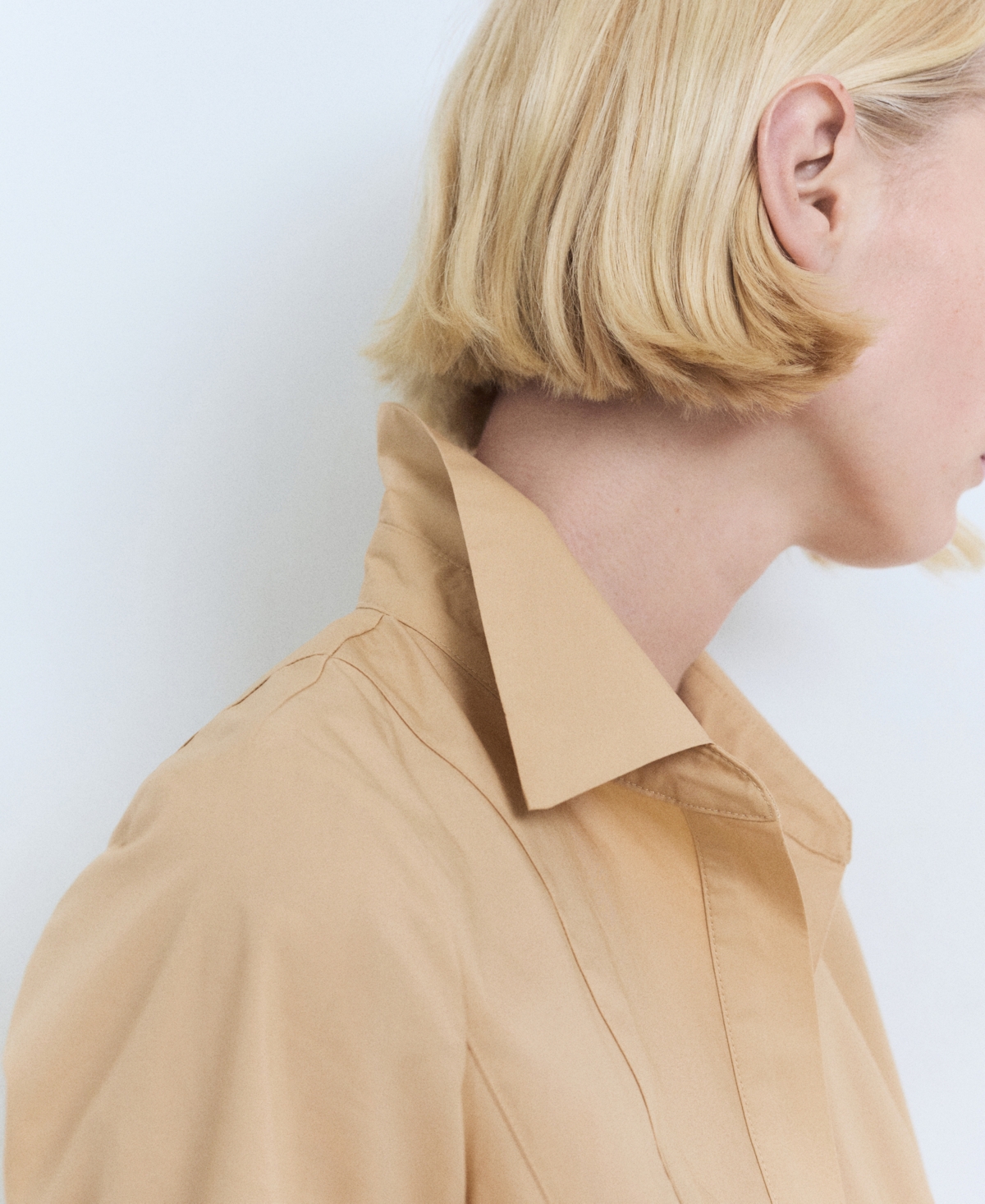 Mango Short Sleeve Shirtdress In Brown