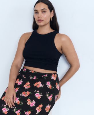 Women's Lace Trim Floral Skirt