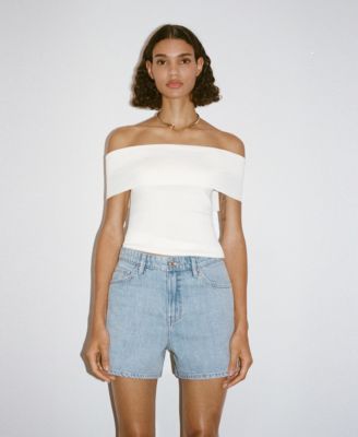 Women's High-Waisted Straight-Fit Denim Shorts