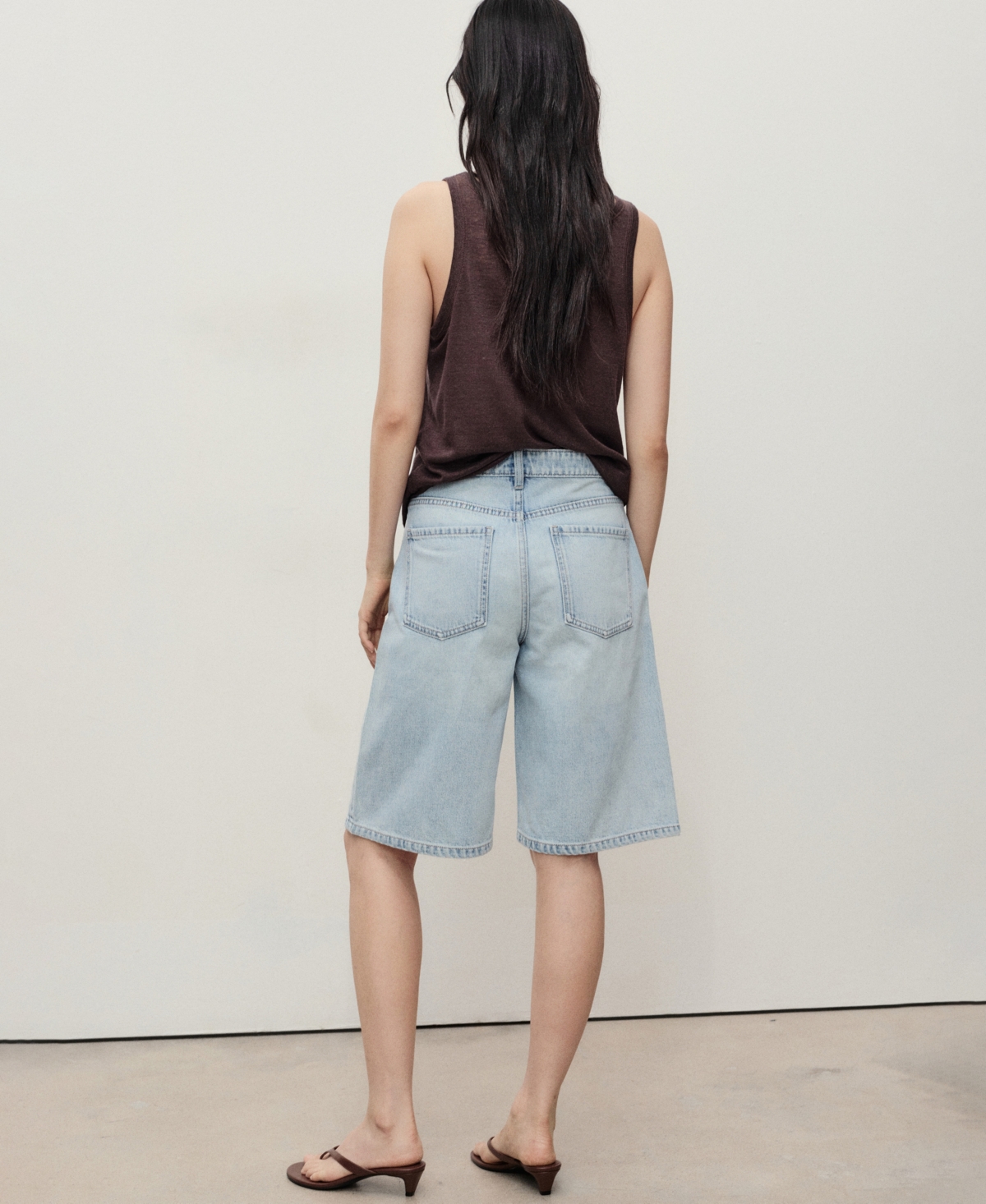 Mango Women's Straight-fit Mid-rise Denim Jorts In Blue