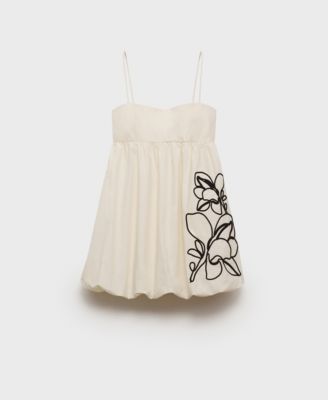Women's Balloon-Effect Embroidered Dress
