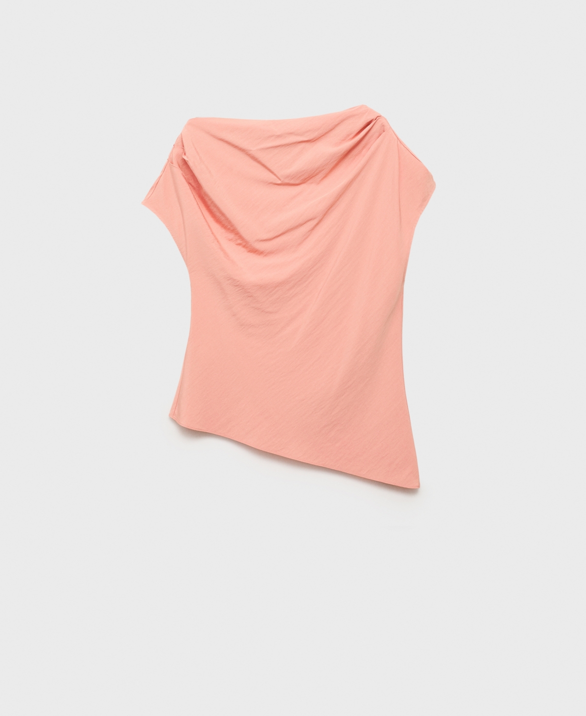 Women's Draped Asymmetrical Blouse - Pink