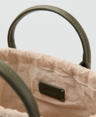 Women's Small Double-Handle Natural Fiber Bag