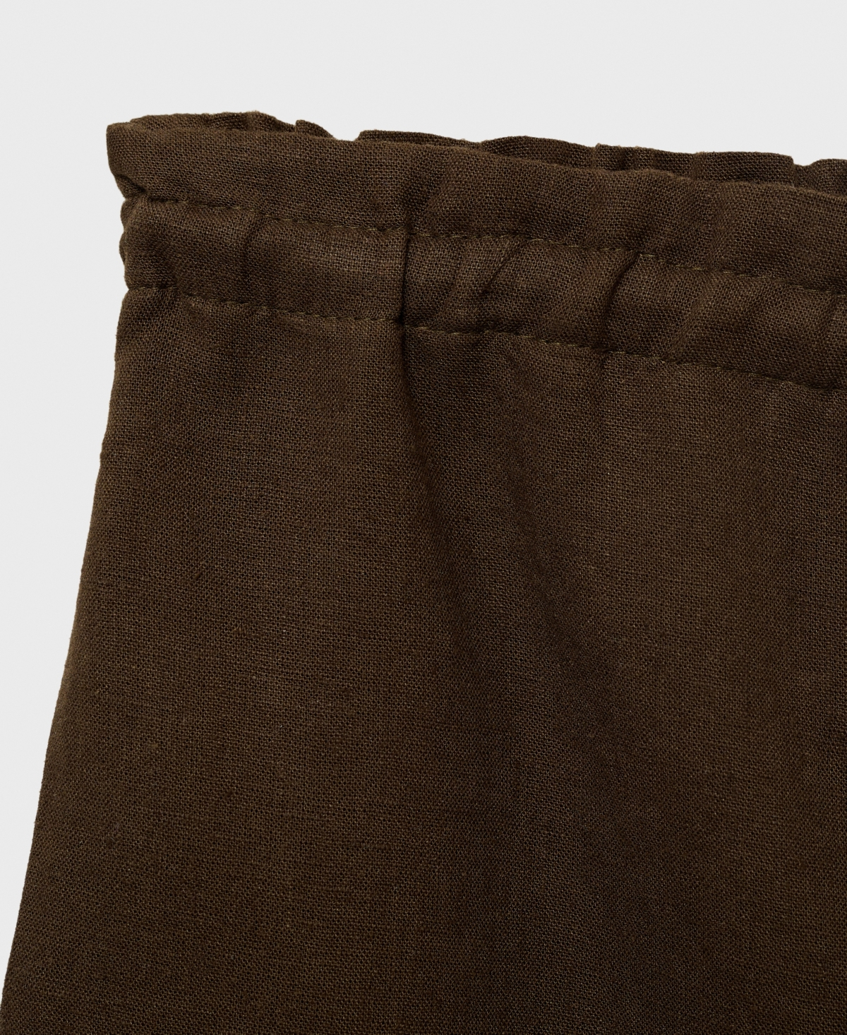 Mango Linen Shorts With Drawstring Khaki In Brown