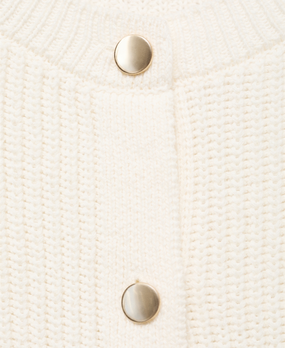 Mango Short-sleeved Knitted Cardigan Ecru In Sand
