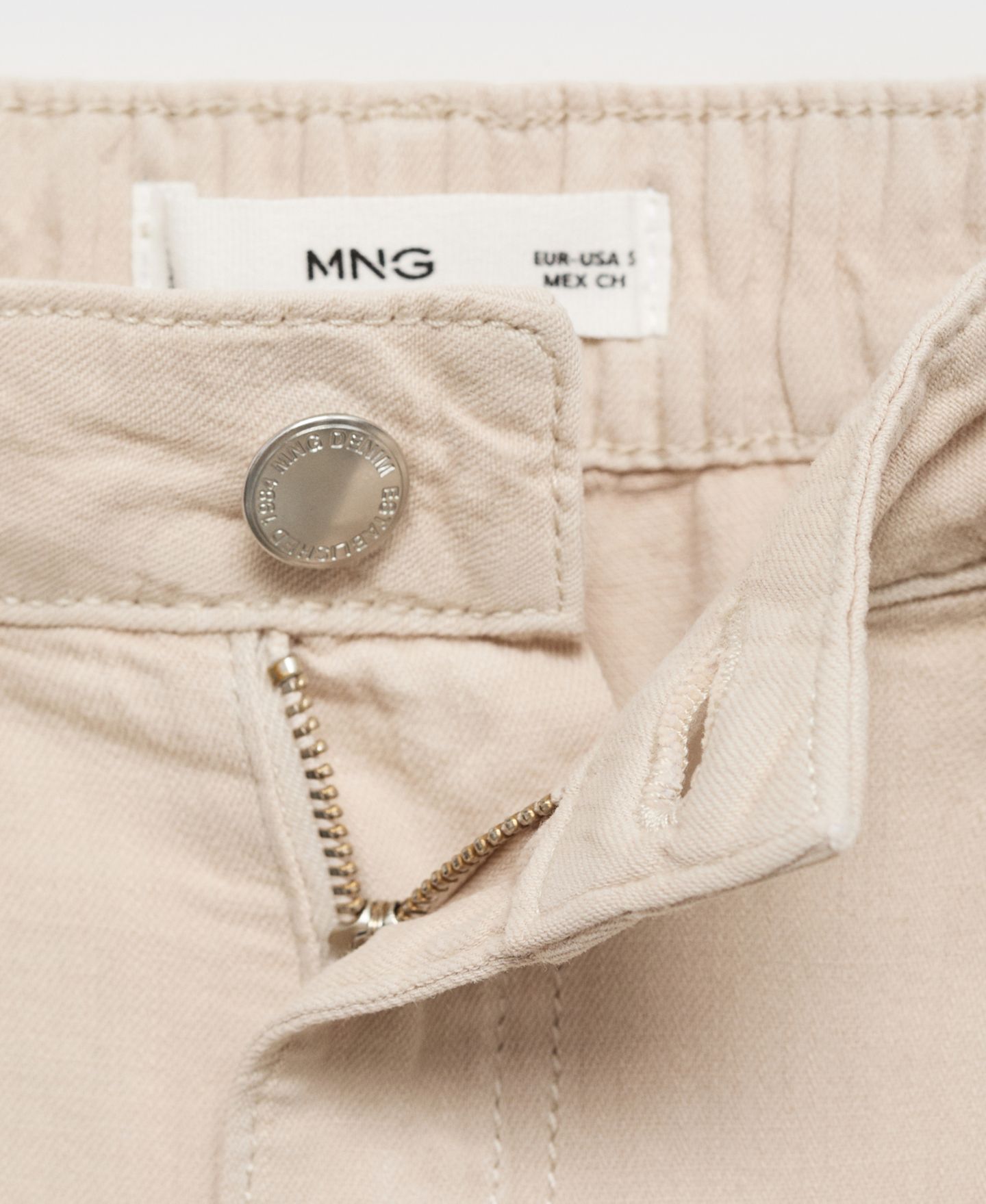 Женские джинсы Mango Straight-Fit Mid-Rise Denim, цвет: Песочный — фото 2
