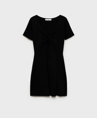 Women's Bow Neckline Knitted Dress