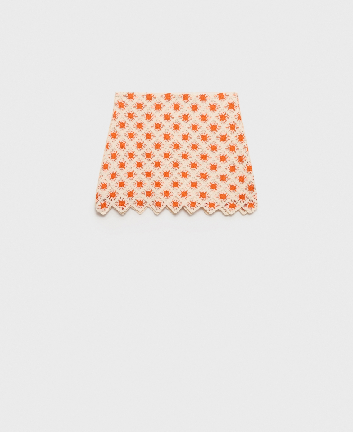 Women's Crochet Mini Skirt - Orange