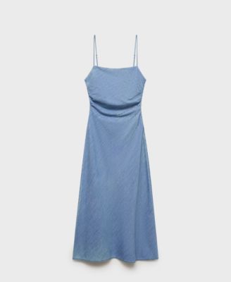 Women's Draped Denim-Style Dress