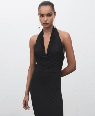 Women's Draped Open-Back Dress