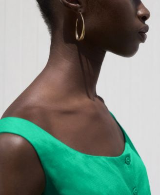 Women's Buttoned Linen-Blend Dress