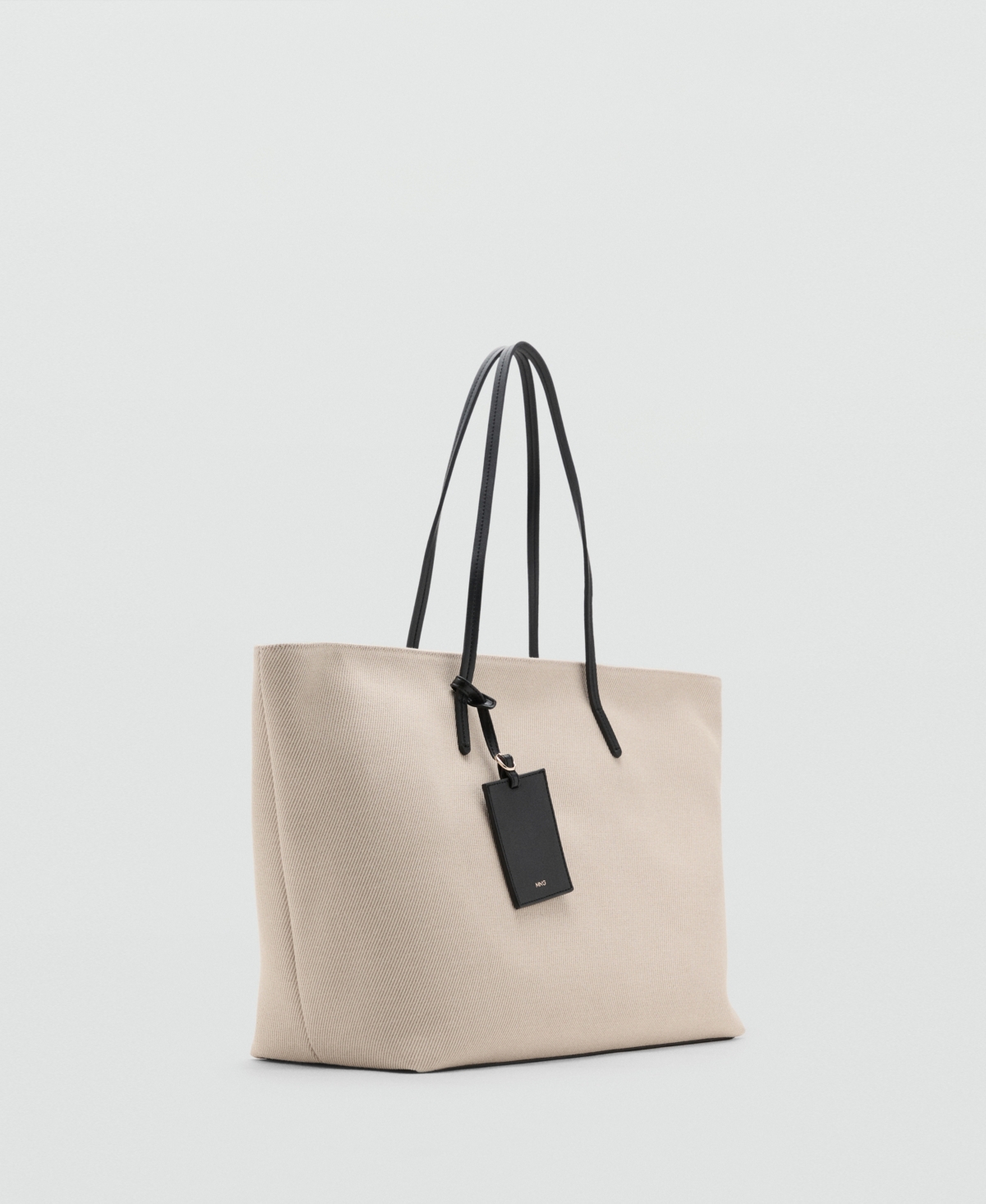 Women's Contrast Canvas Shopper Bag - Off White