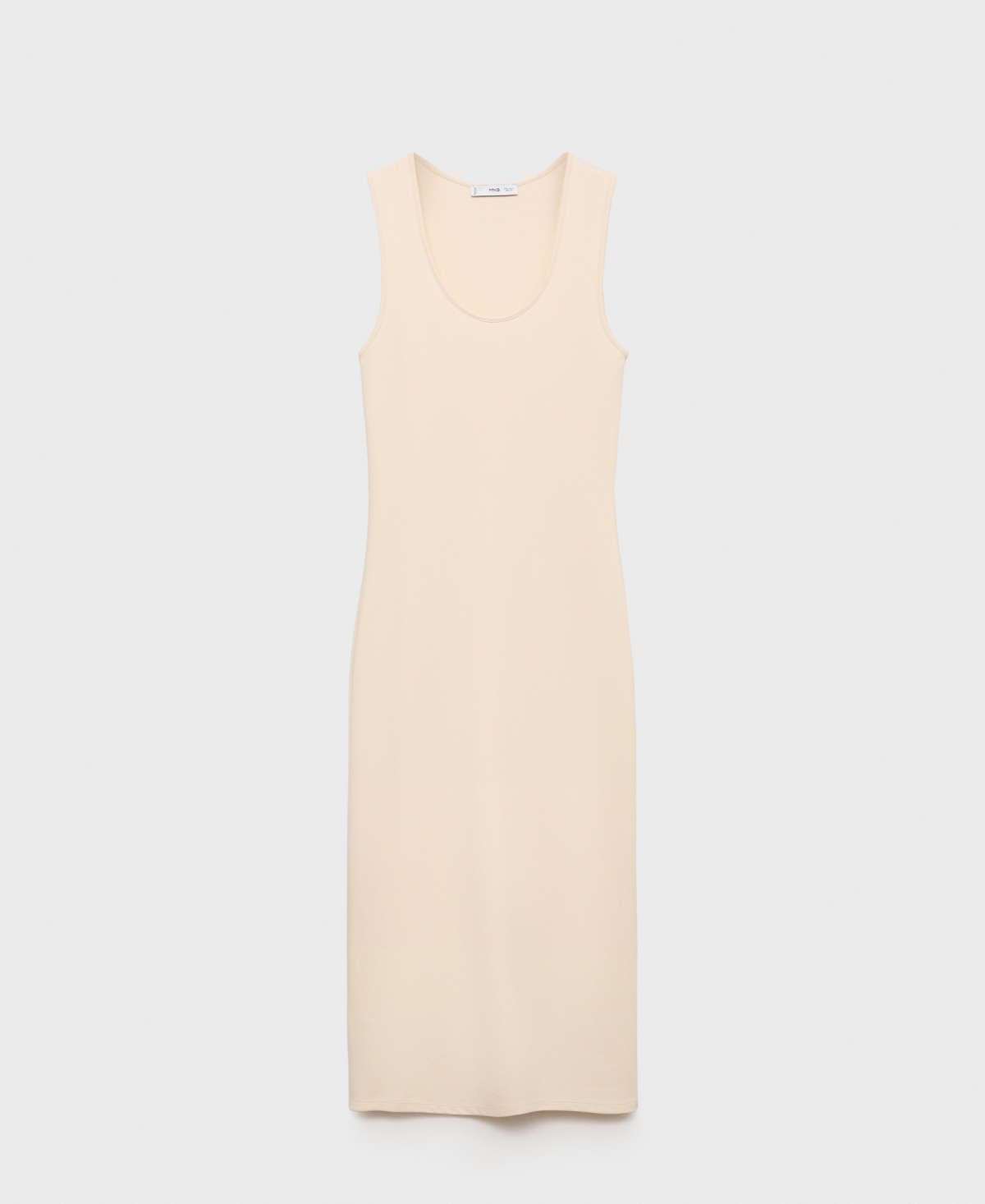 Mango Fitted Midi-dress Ecru In White