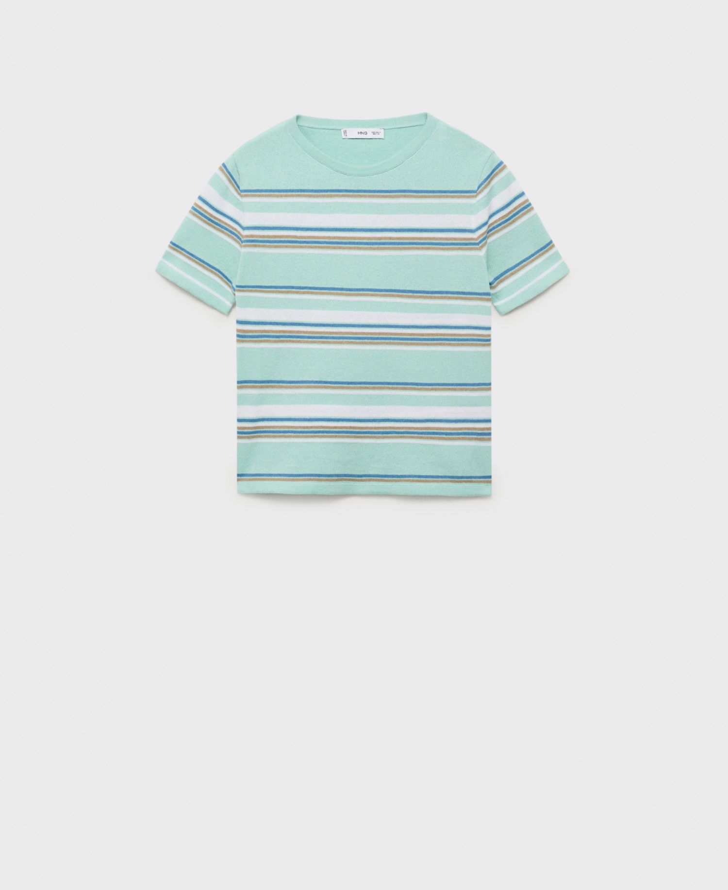 Women's Combined Stripes Short-Sleeved Sweater