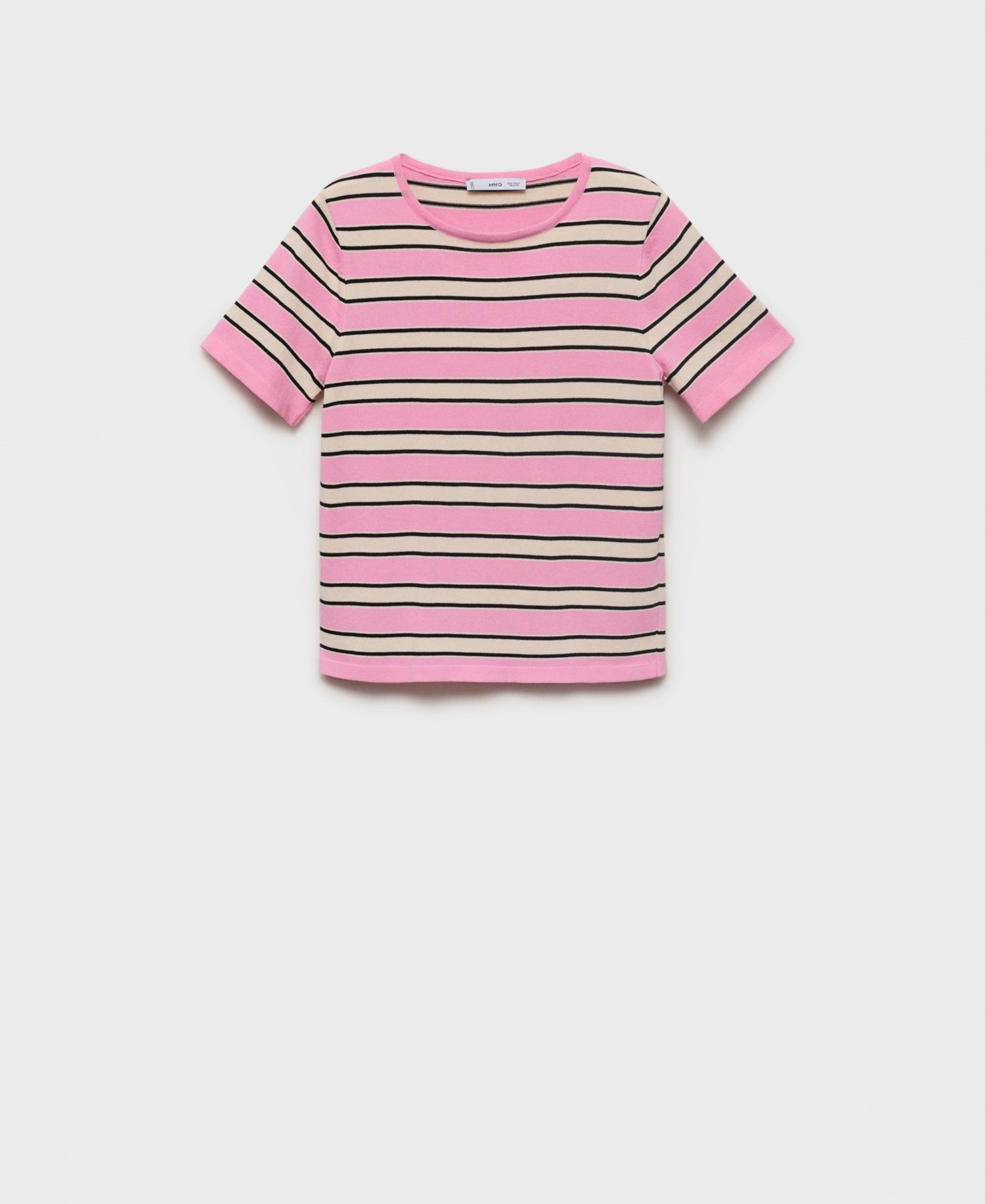 Women's Combined Stripes Short-Sleeved Sweater