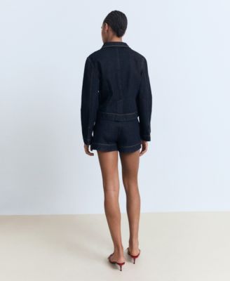 Women's High-Waisted Pocketed Denim Shorts