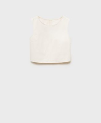 Women's Buckle Closure Denim Crop Top