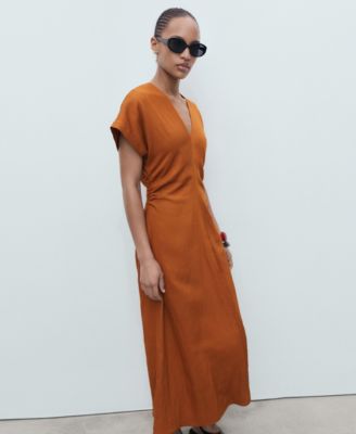 Women's Gathered Waist Midi Dress