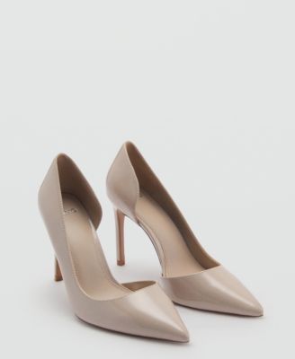 Women's Asymmetrical Leather-Effect Heeled Shoes