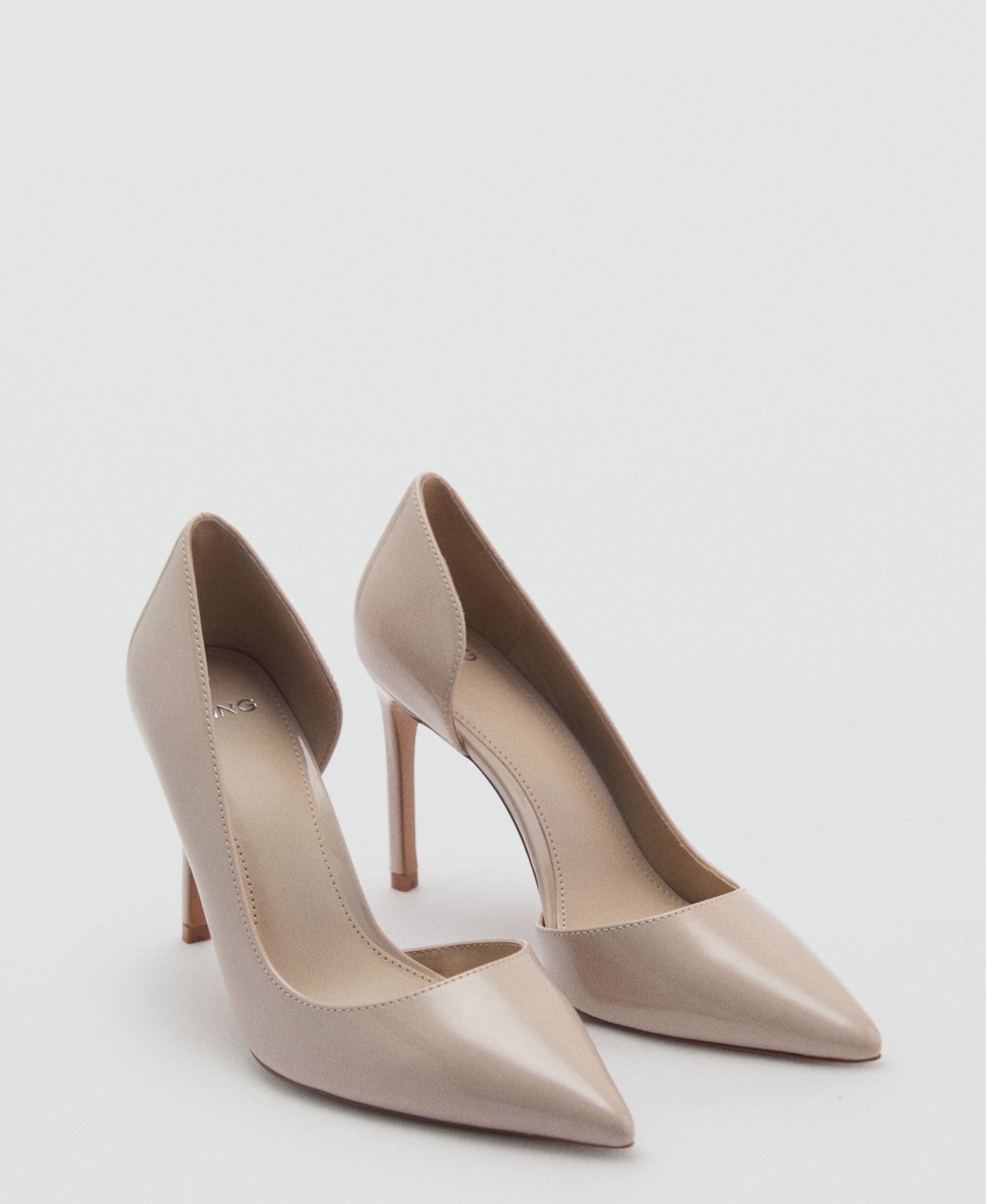 Обувь Mango Women's Asymmetrical Leather-Effect Heeled, цвет: Серый — фото 1