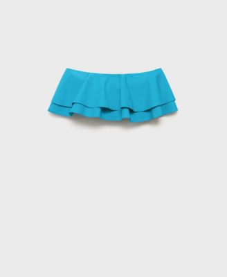 MANGO - Women's Strapless Ruffles Top