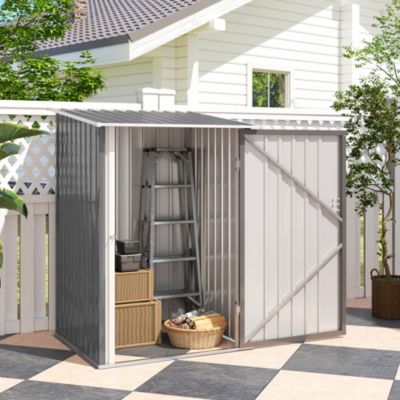 3.3&#39; x 3.4&#39; Metal Outdoor Storage Shed, Lockable,