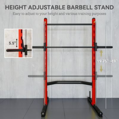 Adjustable Squat Rack with Pull Up Bar and Barbell Bar Bench Press