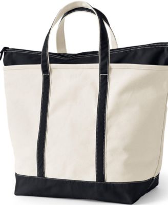 Extra Large 5 Pocket Zip Top Canvas Tote Bag