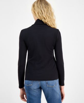 Women's Cotton Turtleneck Long-Sleeve T-Shirt, Online Only 