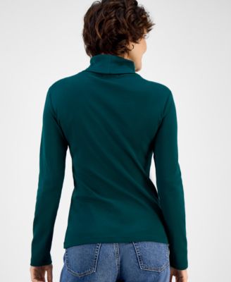 Women's Cotton Turtleneck Long-Sleeve T-Shirt, Online Only 