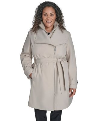 Plus Size Belted Long-Sleeve Wrap Coat, Created for Macy's
